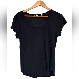 Steven Alan Tee Black Scoopneck Medium